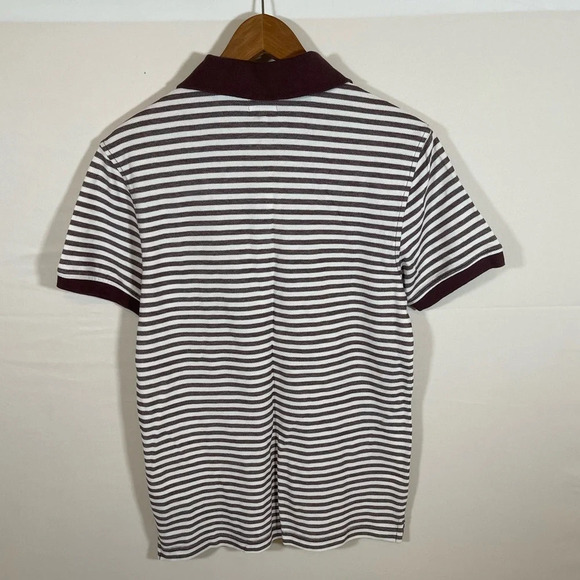 NWT!! Levi's Men's Polo Shirt Brown/white Striped 100% Cotton Casual Size Small - Picture 2 of 5
